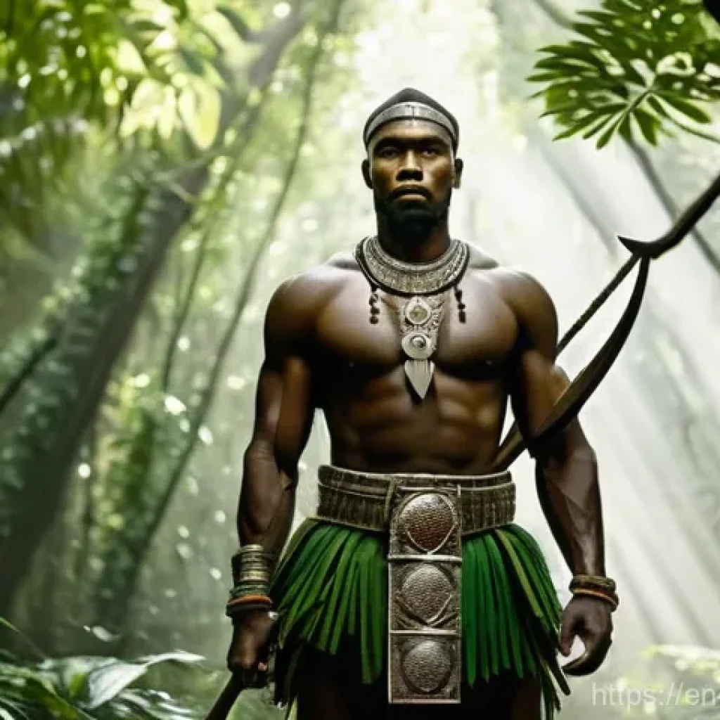 앙골라의 역사적 전투 - **A Majestic Angolan Warrior of the Kongo Kingdom:** A powerful, stoic male warrior from the 16th-ce...