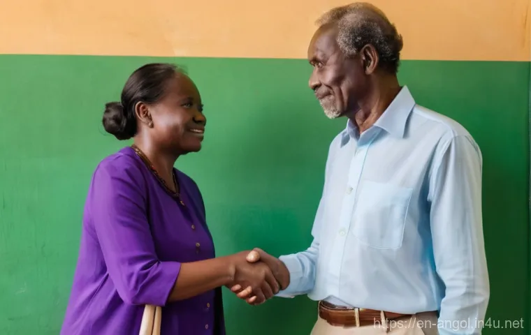 앙골라에서 금기시되는 행동 - Prompt 1: Respectful Handshake and Greeting**