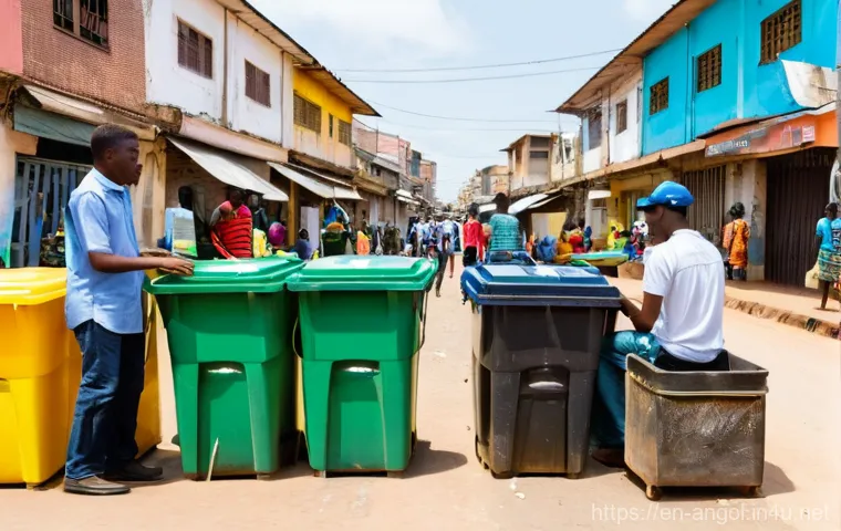앙골라의 환경 문제와 대책 - **Prompt:** A dynamic scene in a vibrant Angolan forest, showcasing both the impact of past deforest...