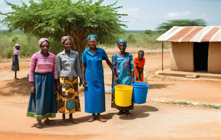 앙골라의 환경 문제와 대책 - **Prompt:** A bustling, clean urban street scene in Luanda, Angola, illustrating successful waste ma...